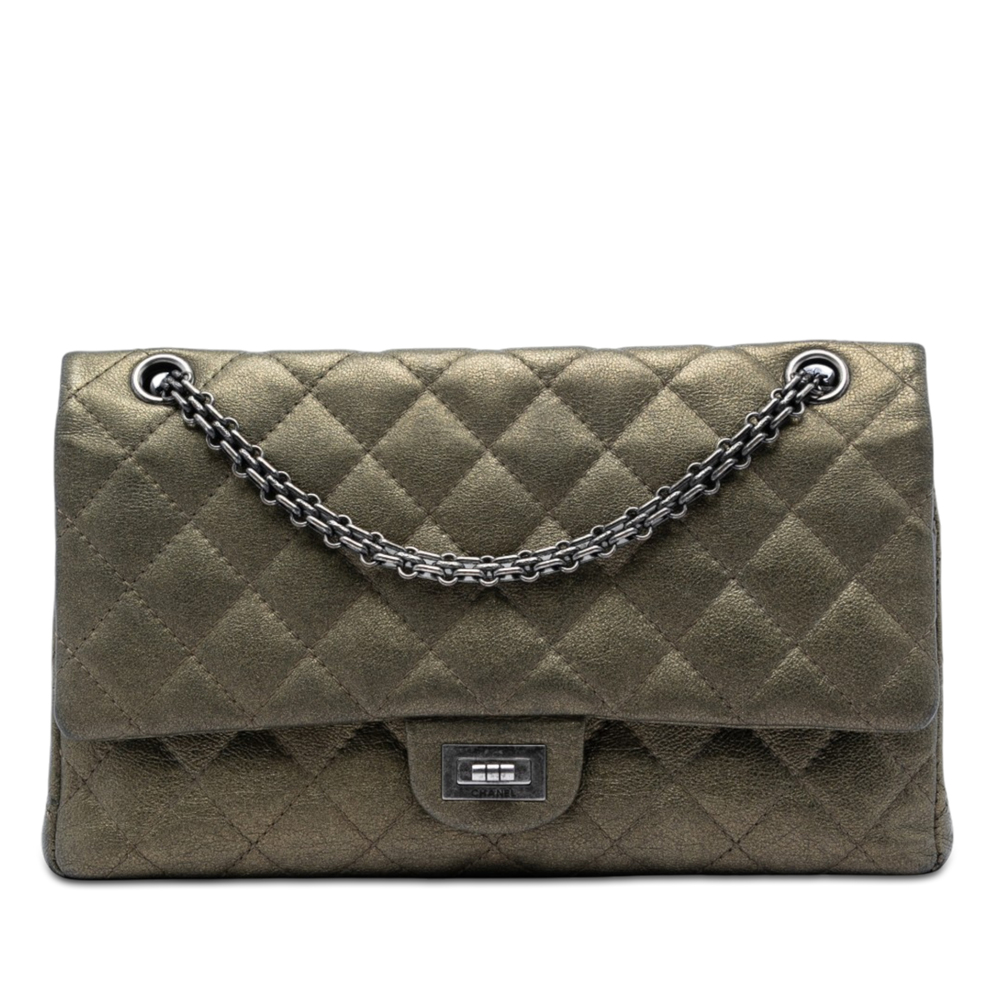 Pre-Loved Chanel Quilted Metallic Aged Calfskin Reissue 2.55 Double Flap 226